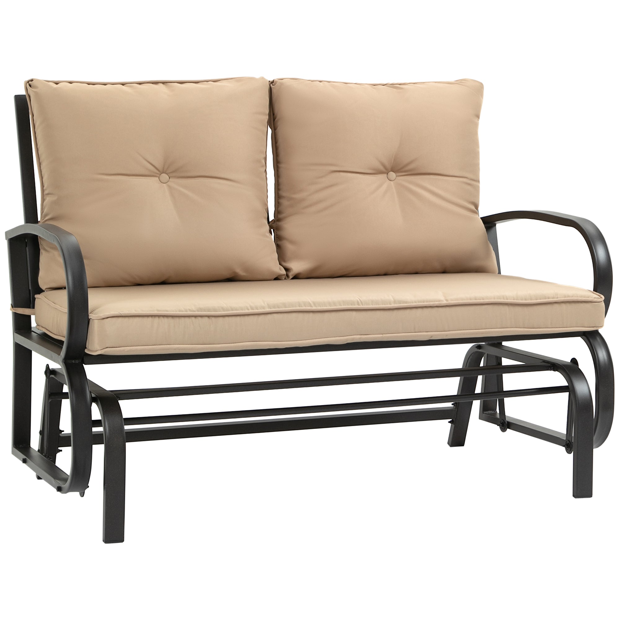 Easycomfort Garden Dondolo Paneel voor 2 Personen met Zit- en Rugkussens, 122x70x87cm, Kaki