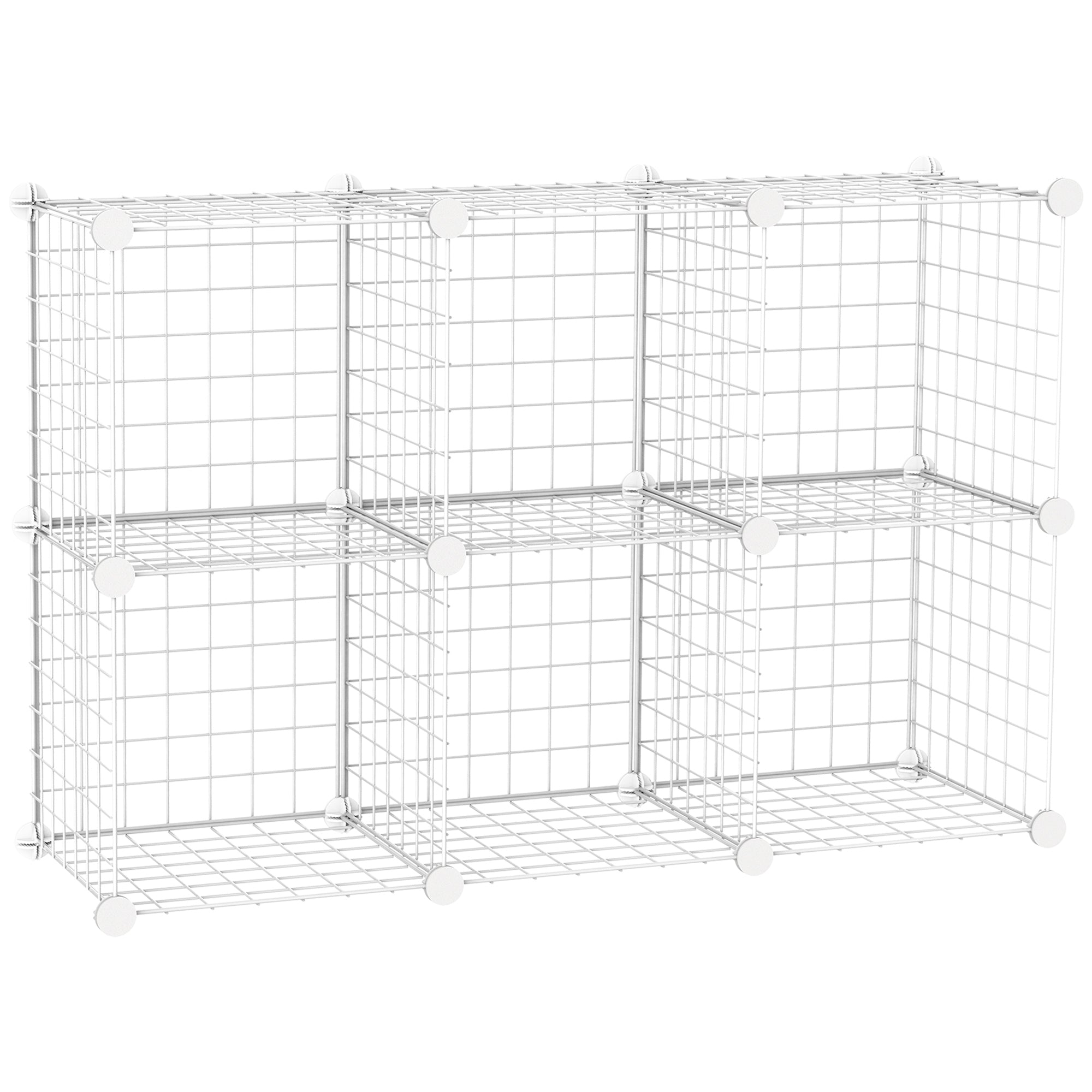 Easycomfort Mobiele Modulaire Schoenenbesparende Ruimte, 6 Cubs 30x30x30 cm in Staal en PP, 94x32x94 cm, Wit