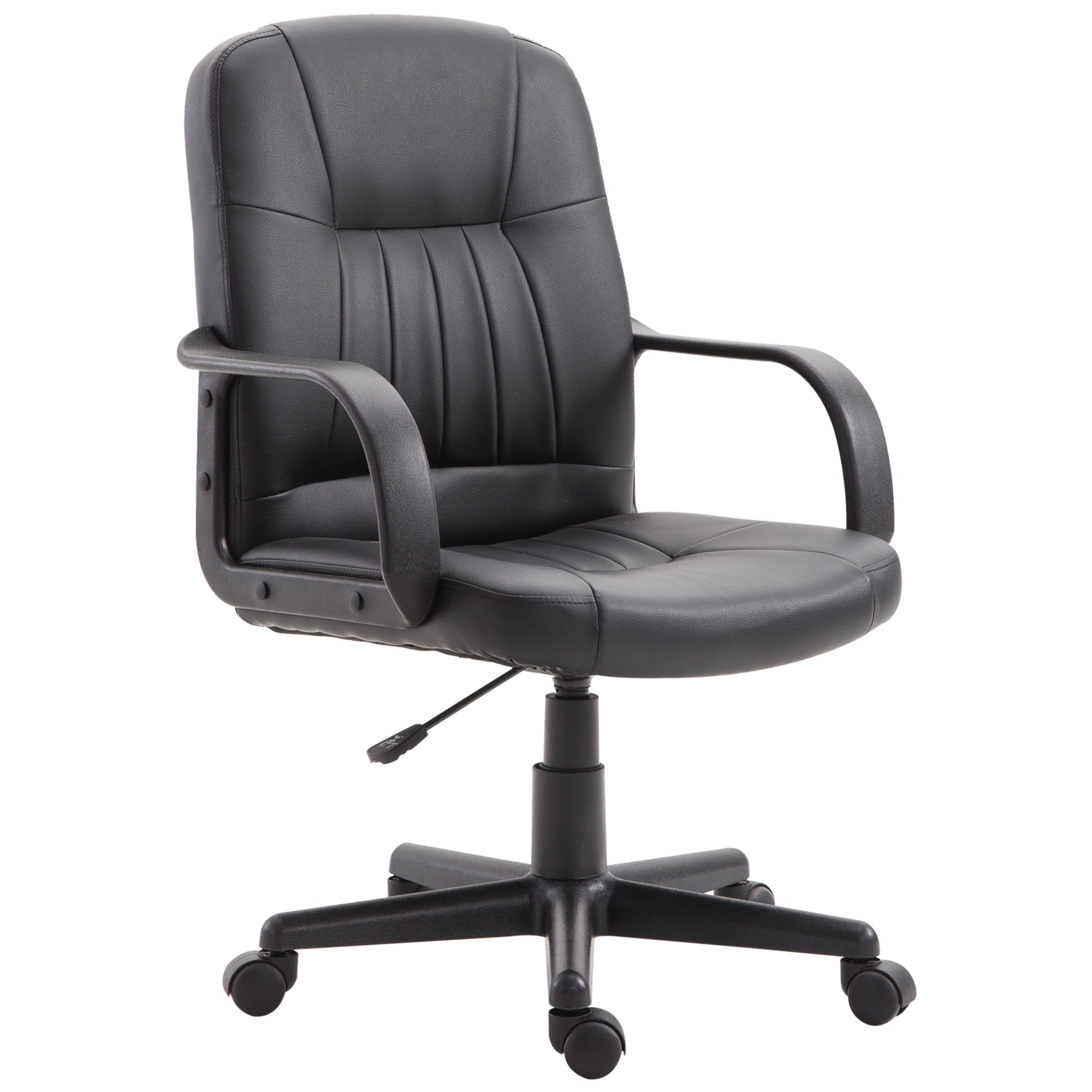 Easycomfort ergonomische en verstelbare bureaustoel, in hoogte verstelbare bureaustoel in Similpelle 60×60×90-99cm zwart