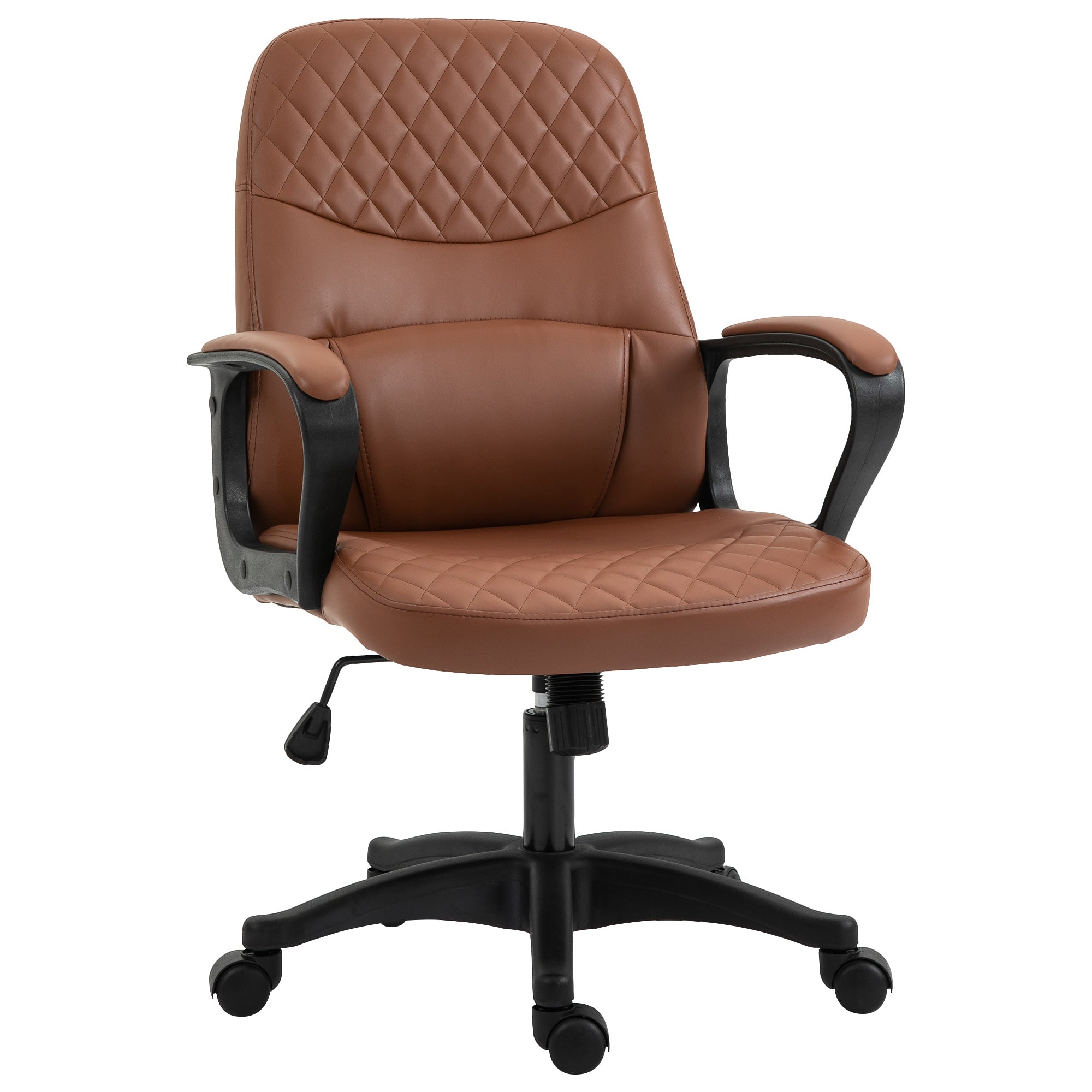 Easycomfort bureaustoel met 2 massagepunten en USB-poorten, bureaustoel in zwart leer met verstelbare hoogte, 59x63x92-101cm