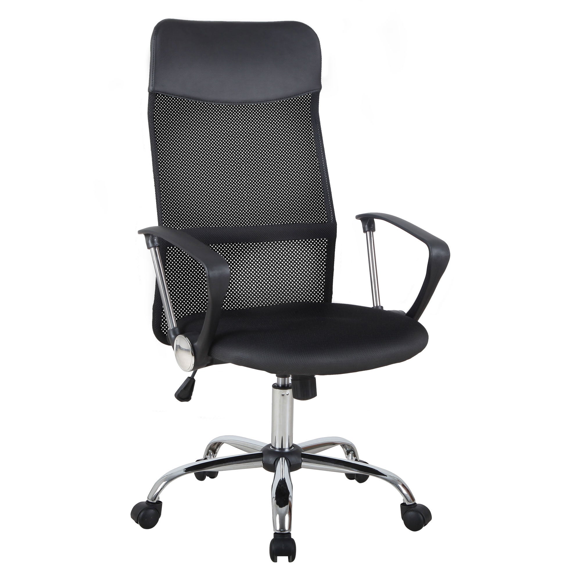 Easycomfort Ergonomische Bureaustoel met Wiel, Verstelbare Hoogte en Netwerk Rugleuning, 63x65x109-119cm Zwart