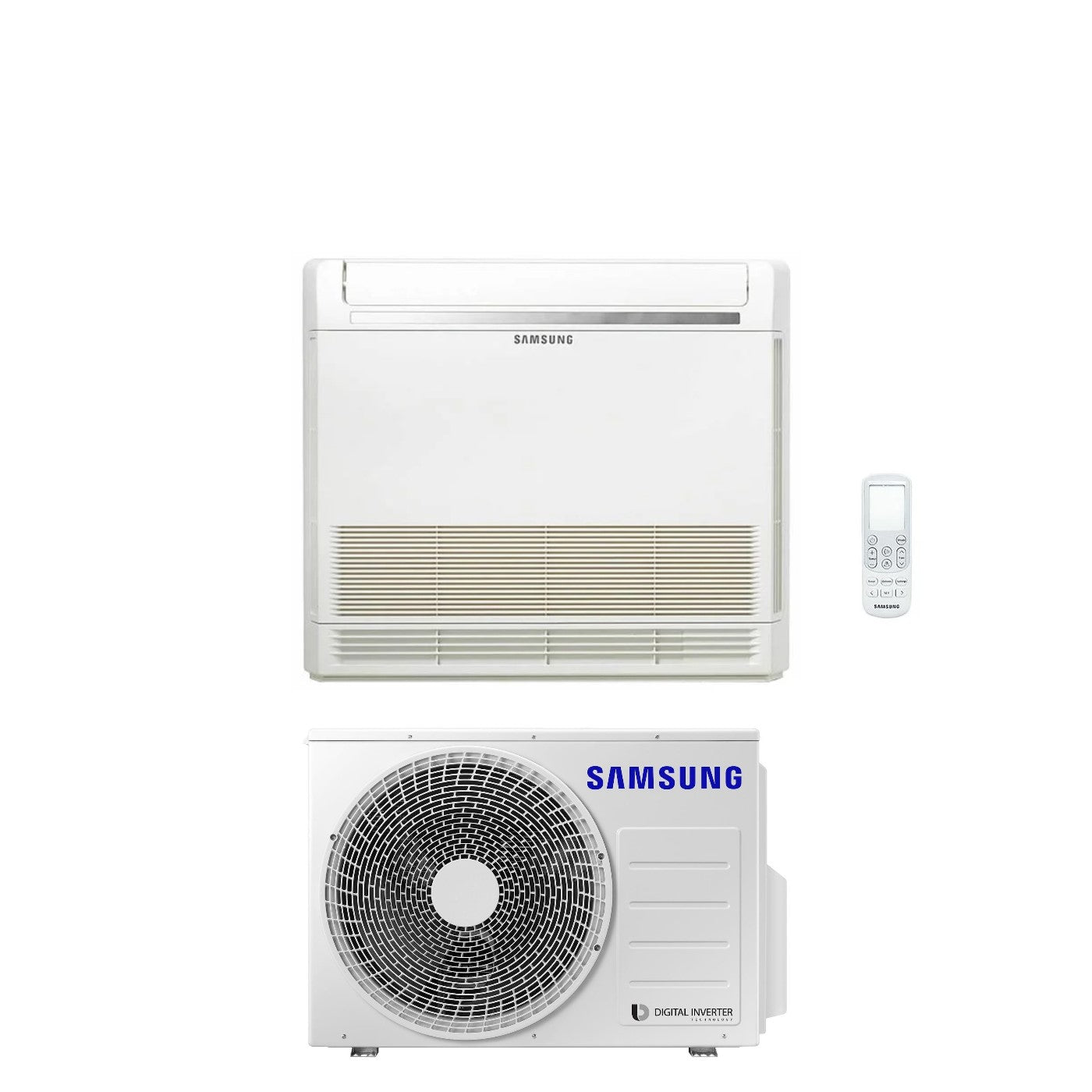 Airconditioner Samsung Inverter Vloerconsole 18000 Btu AC052RNJDKG/EU R-32 Wi-Fi Optioneel met seriebediening inbegrepen