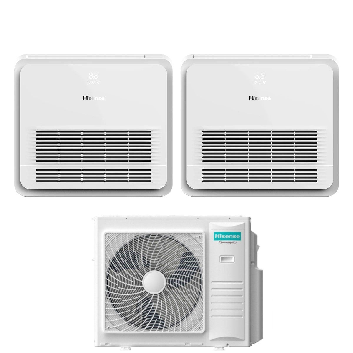 Airconditioner Hisense Dual Split Console 18+18 met 5AMW105U4RQC R-32 Wi-Fi Optioneel met serie Telecom 18000+18000
