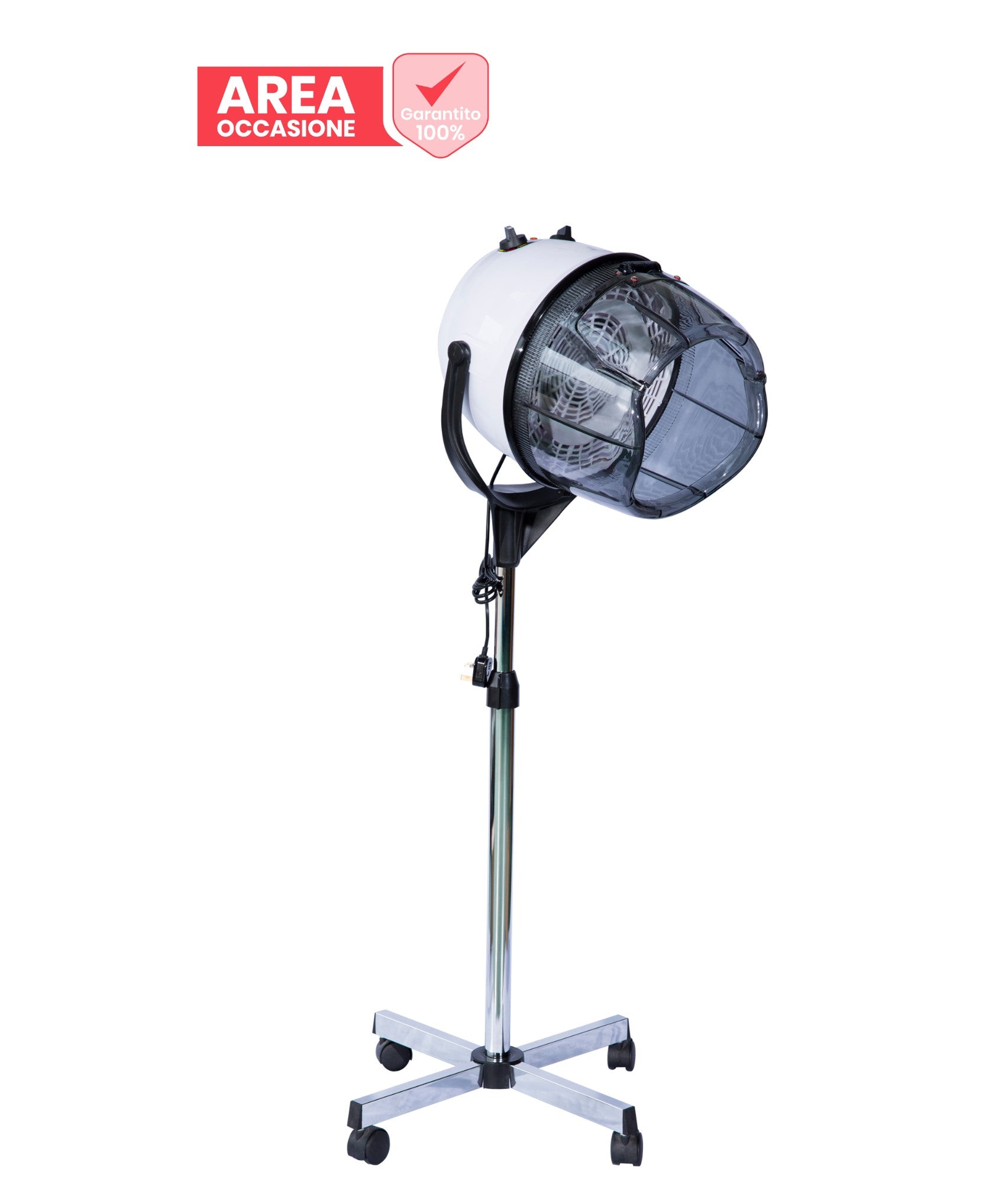 Retouren EasyComfort Professionele Haardrogerhelm Draagbaar met Schakelwiel, Hoogte en Temperatuur Verstelbare Timer 60 Minuten, 65x65x115-165cm