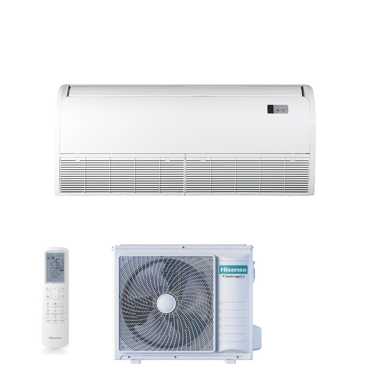 Airconditioner Hisense Inverter Vloer / Vloerserie SUPER 36000 Btu AUV105UR4RC8 + AUW105U4RK7 R-32 Wi-Fi Optioneel Klasse A++/A+ met seriebediening inbegrepen