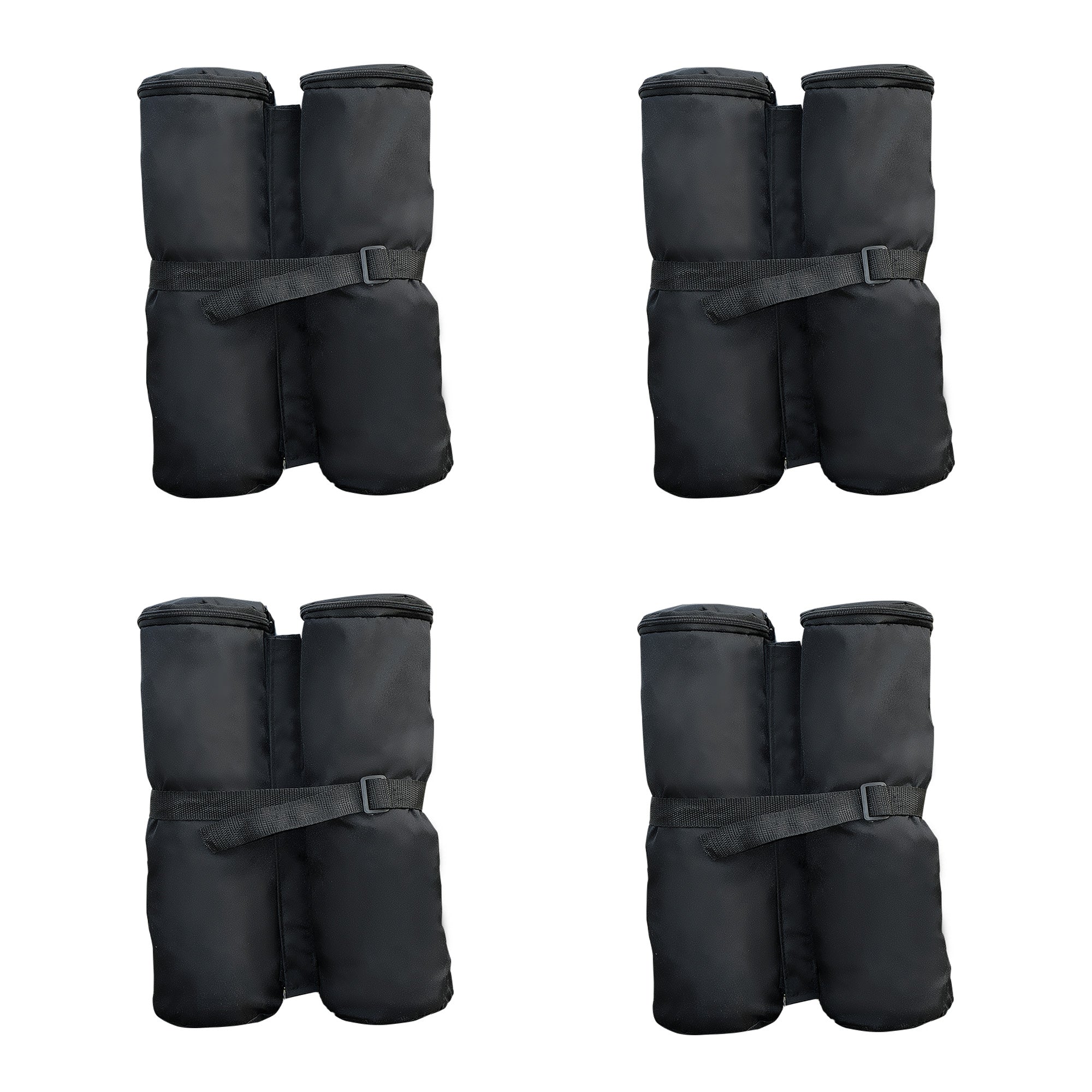 EASYCOMFORT Set van 4 Gazebo-gewichten in waterbestendig materiaal, te vullen met 15 kg zand of grind - Zwart