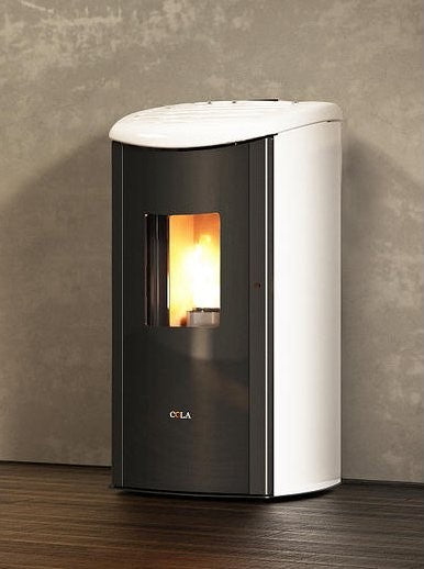 Kamer en Pellet ANSELMO COLA Model DIAMOND 9,29 kW Kleur Wit