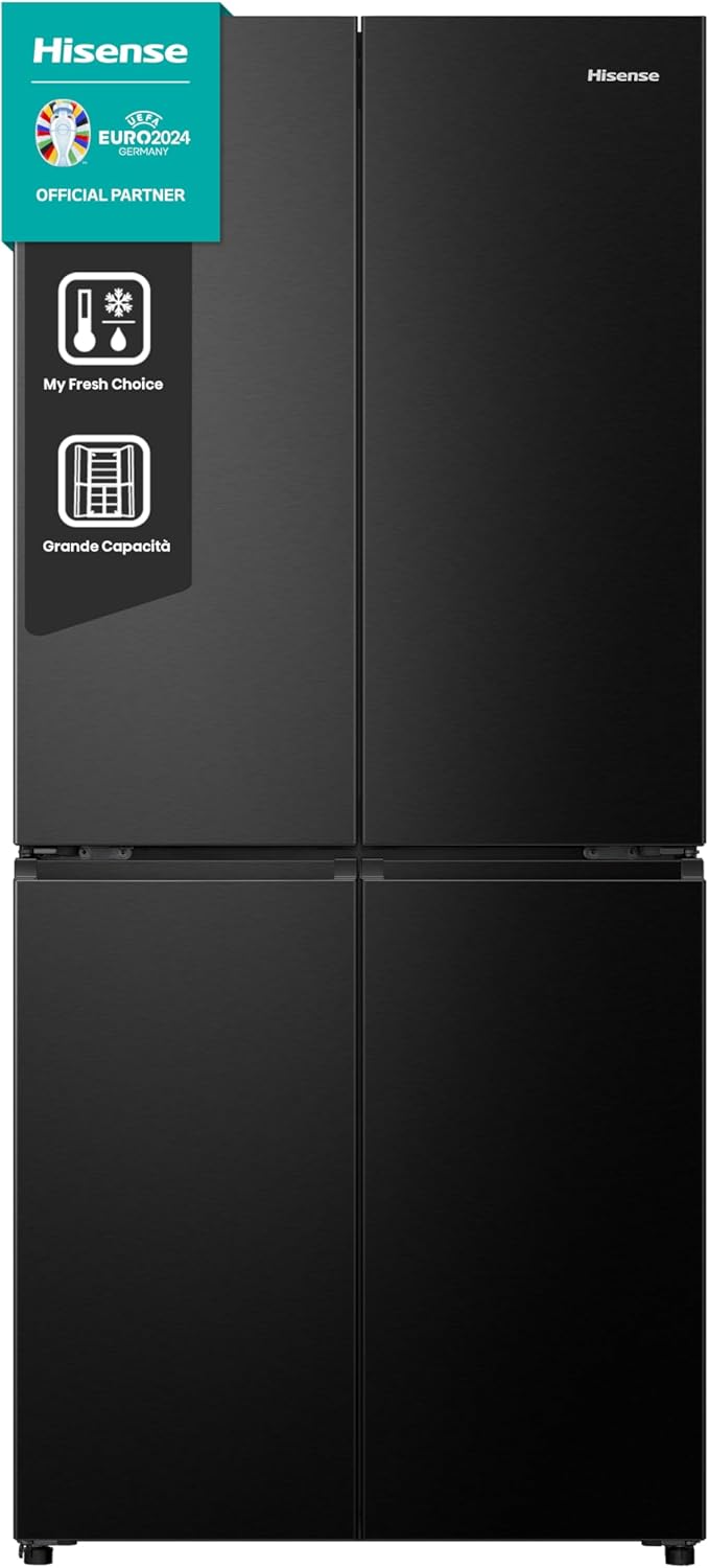 Multideur koelkast 4 deuren Gratis installatie Hisense RQ5P470SAFE 483 liter Klasse E (A178,5xL79,4xP69,8) Total No Frost Zwart