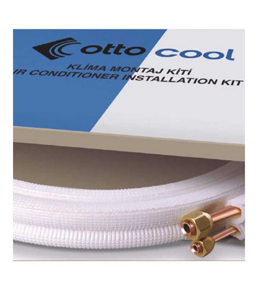 Installatiekit diverse maten voor airco 7000-9000-12000 Btu koperen buizen met kartelrand van 1/4" en 3/8"
