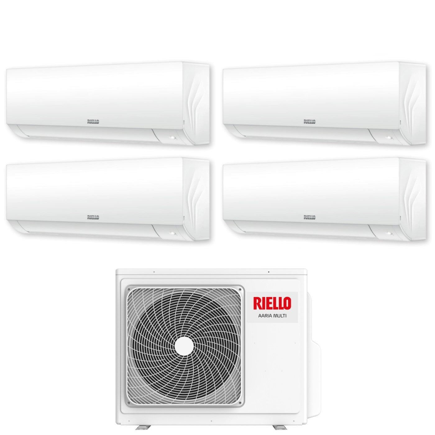 Airconditioner Riello Quadri Split Inverter Serie AARIA PLUS I 9+12+12+12+12 met AARIA MULTI 485 PI R-32 Wi-Fi Geïntegreerd 9000+12000+12000+12000