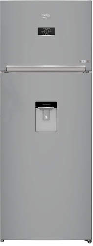 Koelkast met dubbele deur Beko RDNE455E40DSN 406 liter Klasse E (A185xL70xP65,5) Compressor ProSmart Inverter Technologie HarvestFresh Zilver