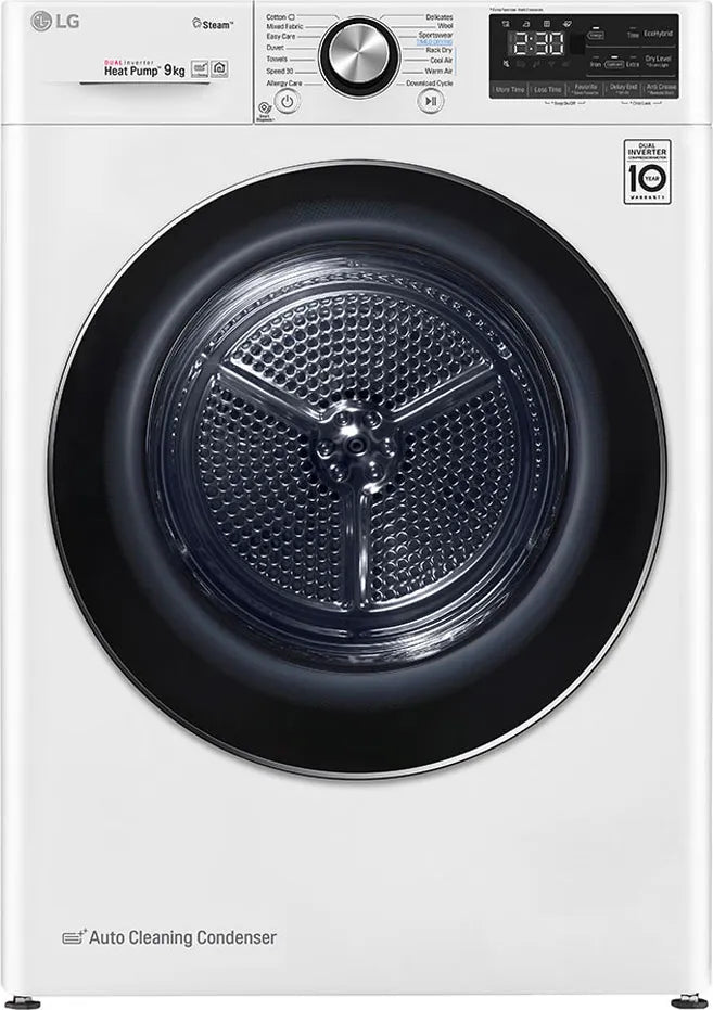 LG Smart DUAL Inverter Heat PumpTM Eco HybridTM Droger 9 kg RC90V9AV2W HxBxD (85x60x69) Energieklasse A+++-10%
