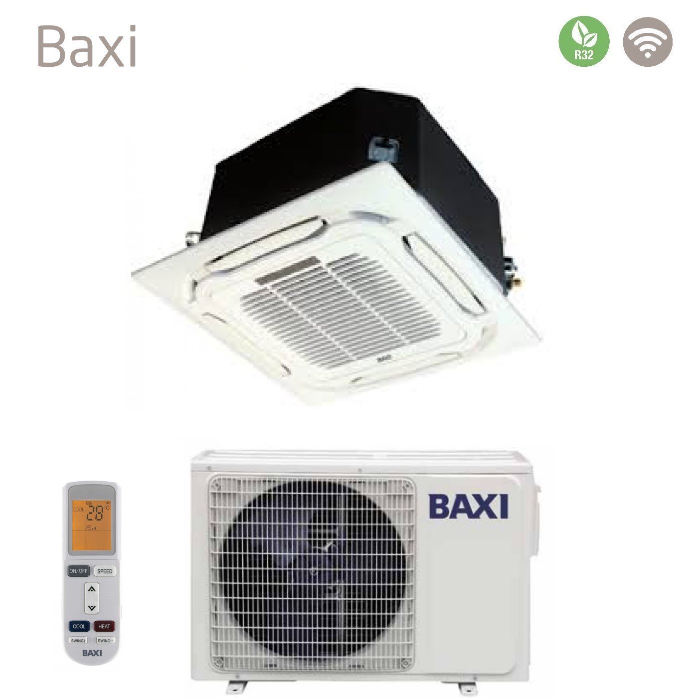 Baxi Inverter Cassette Airconditioner 24000 Btu RZGBK70 R-32 Wi-Fi Optioneel met afstandsbediening en paneel inbegrepen - Nieuw