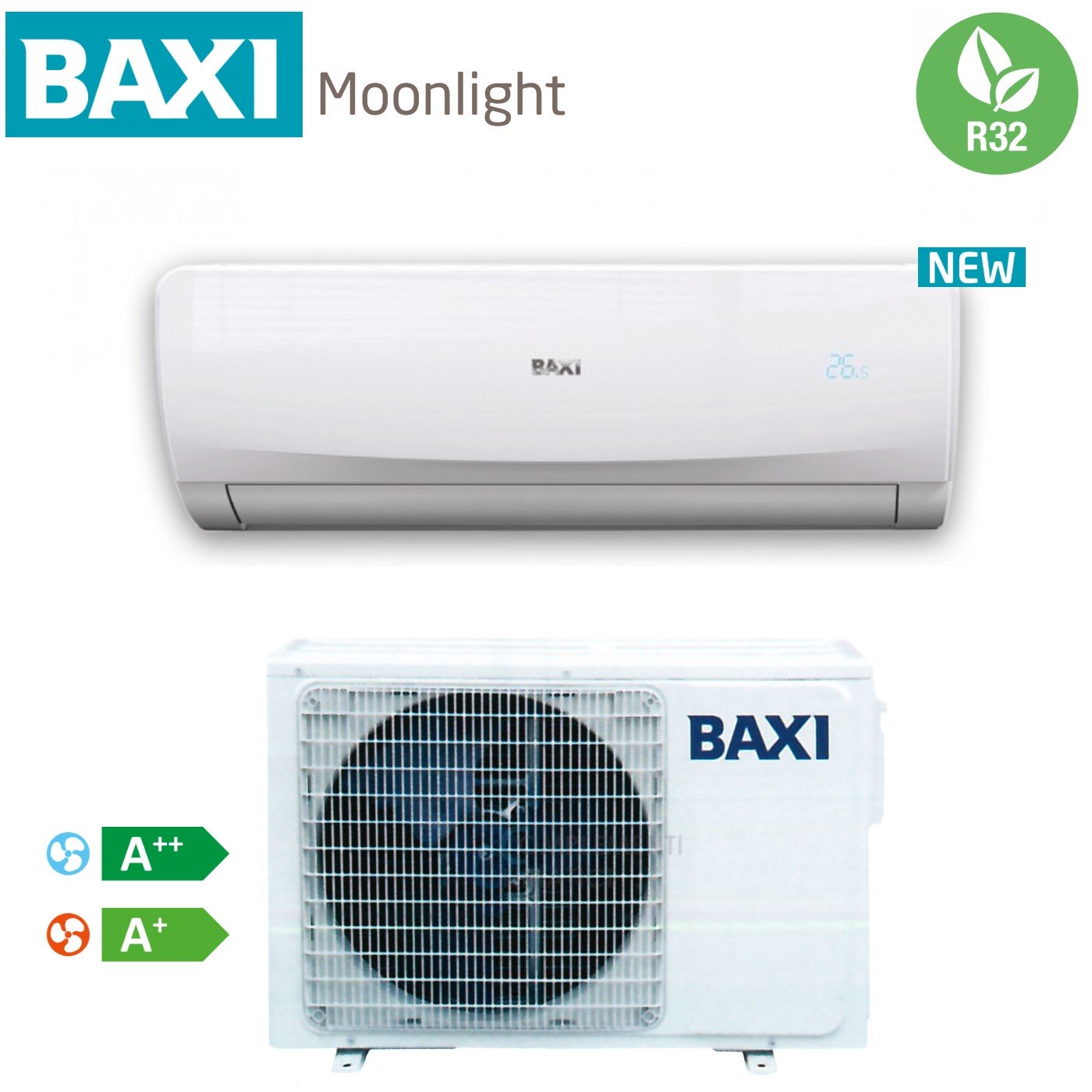 BAXI INVERTER AIRCONDITIONER Luna Climate MOONLIGHT R-32 KLASSE A++/A+ 9000 BTU - NIEUW