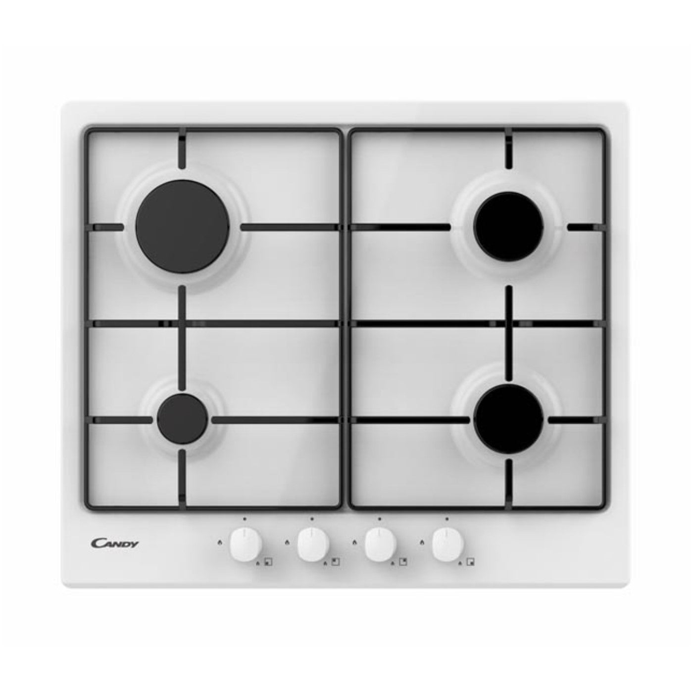 Candy gaskookplaat 4 kookzones RVS bovenkant CHW6BRWW