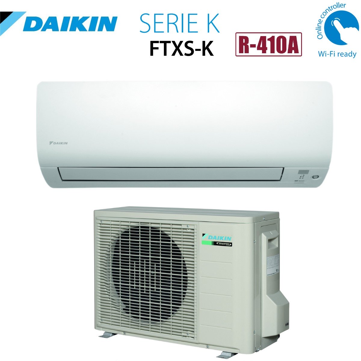 Daikin Inverter Airconditioner K-serie 21000 Btu FTXS60G R-410 Wi-Fi Optioneel