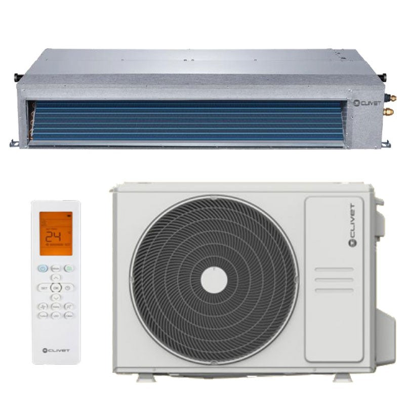 Clivet Inverter Airconditioning Kantelbaar Kanaal 2 Driefase 36000 Btu ID3-XY 105T R-32 Wi-Fi Optioneel met infrarood afstandsbediening