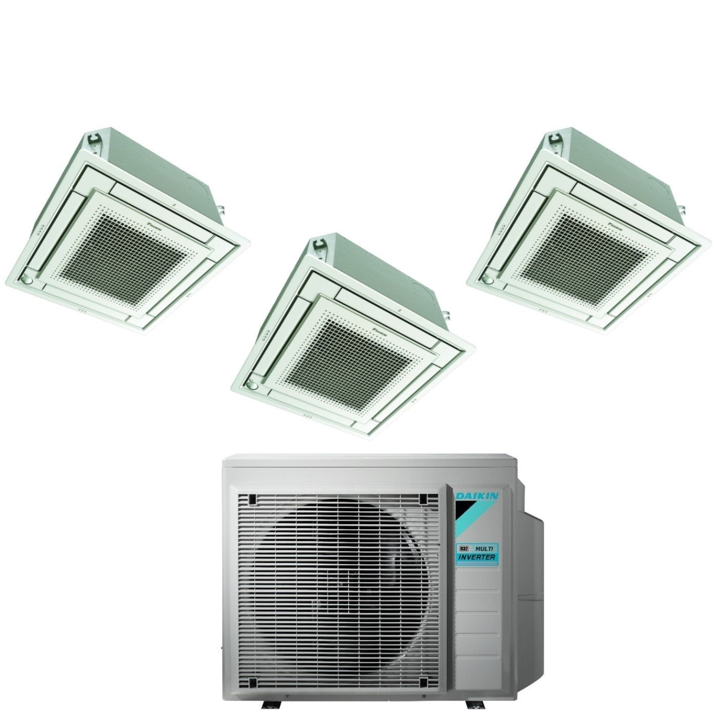Daikin Bluevolution Inverter Trial Split Cassette Airconditioning FFA-A 9+12+12 met 3MXM68N R-32 Wi-Fi Optioneel met haan inbegrepen 9000+12000