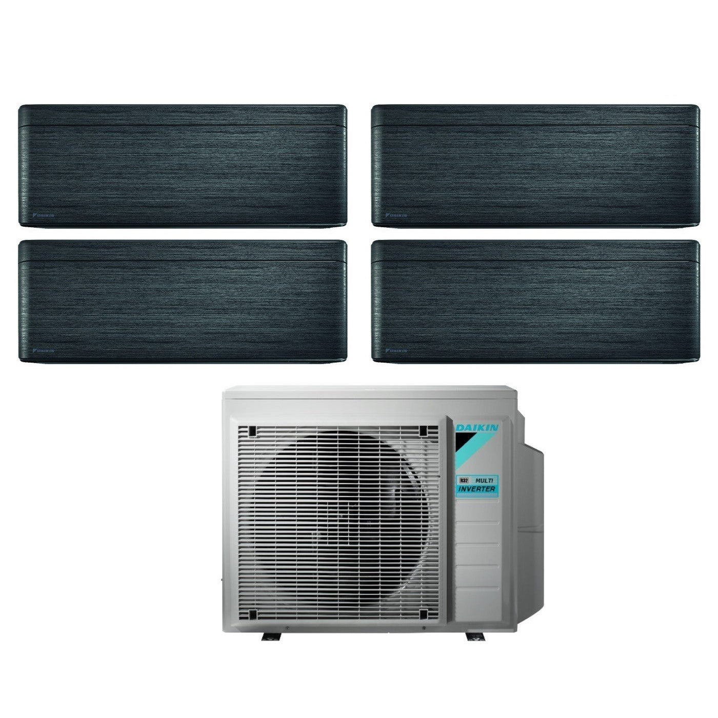 Daikin Bluevolution Airconditioner Split Inverter Panelen STIJLVOL ECHT ZWART HOUT serie 9+9+9+9 met 4MXM68N R-32 Geïntegreerde Wi-Fi 9000+9000+9000+9000 Zwarte houtkleur