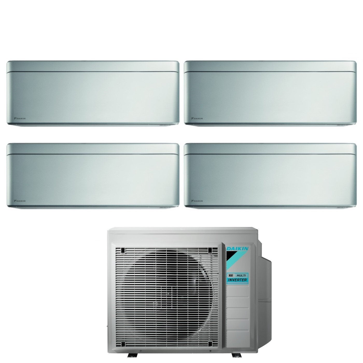 Daikin Bluevolution Airconditioner Split Inverter Panelen STIJLVOLLE TOTAL SILVER serie FTXA-BS 12+12+12+12+12 met 4MXM80N R-32 Geïntegreerde Wi-Fi 12000+12000+12000+12000 kleur GRIJS  - Nieuws 2020