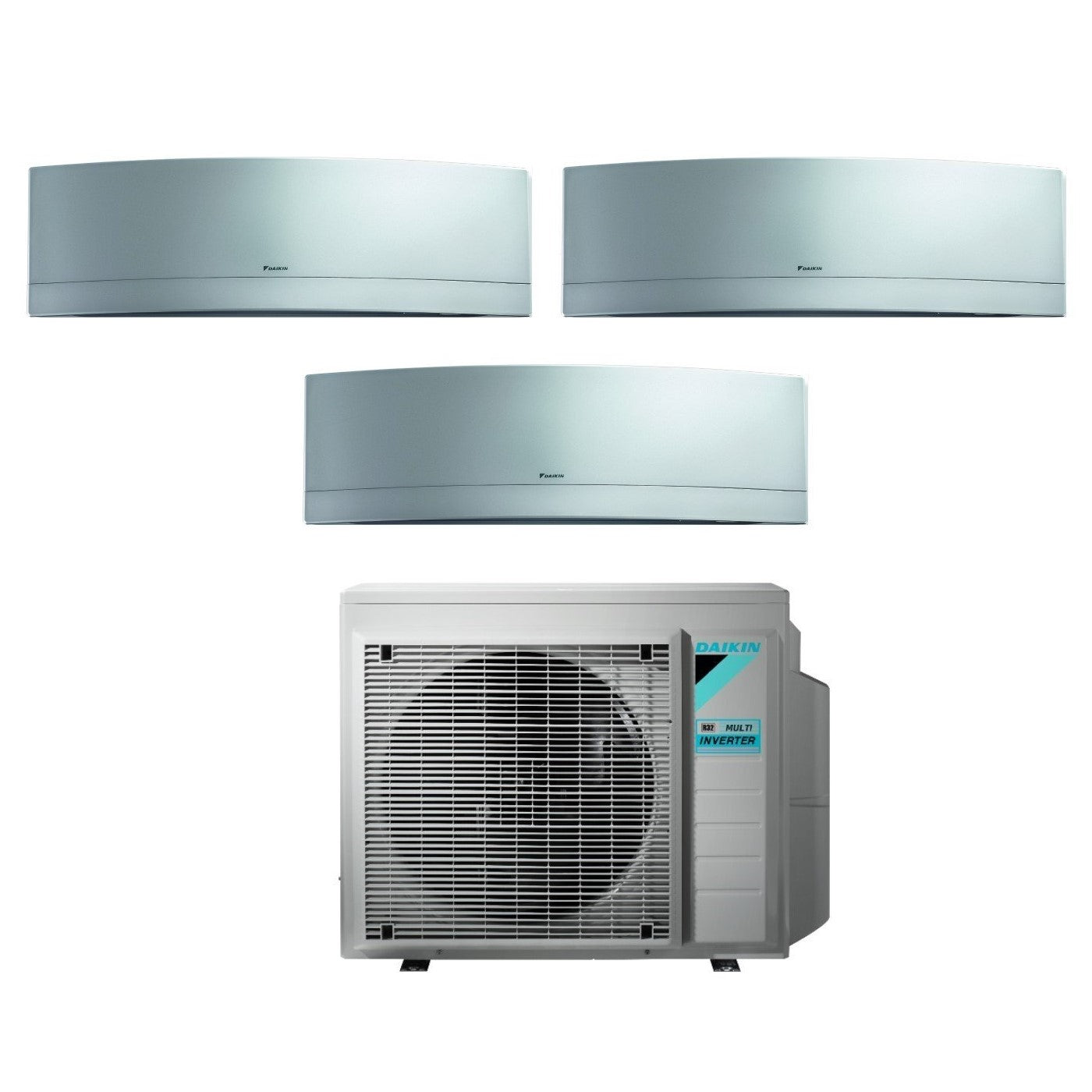 Daikin Bluevolution Trial Split Inverter Airconditioner EMURA SILVER 7+7+9 serie met 3MXM52N R-32 Geïntegreerde Wi-Fi 7000+7000+9000 kleur Zilver