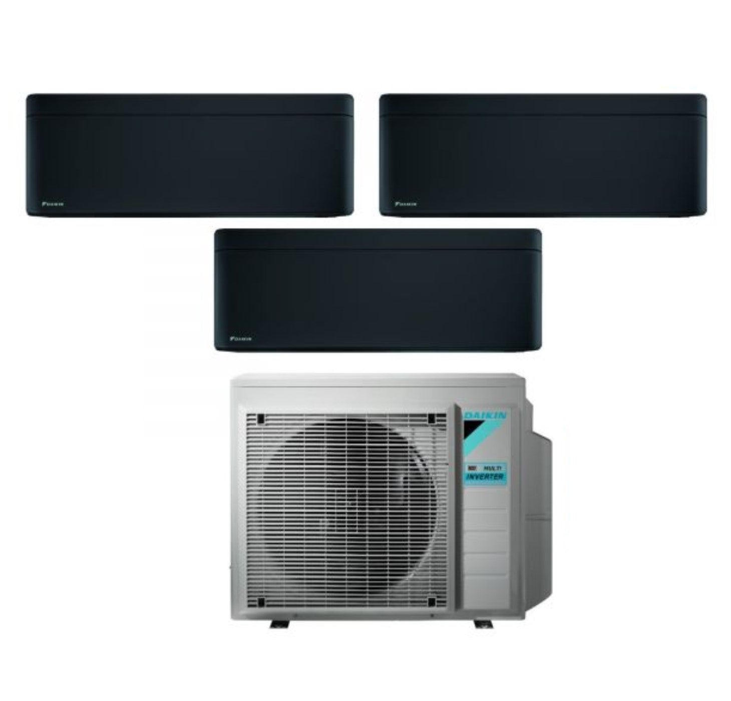 Daikin Bluevolution Trial Split Inverter Airconditioner STIJLVOL ZWART 7+9+9 serie met 3MXM52N R-32 Geïntegreerde Wi-Fi 7000+9000+9000 Zwarte Kleur