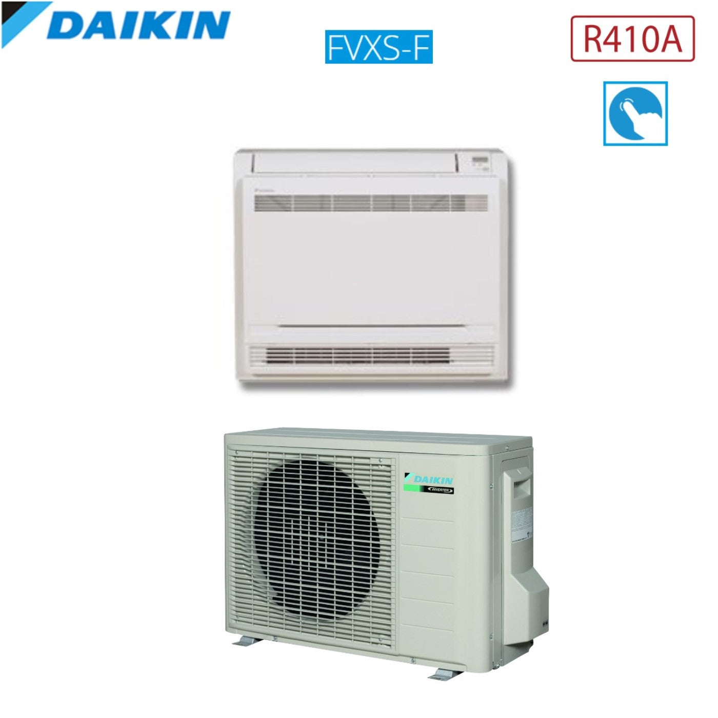 Daikin DC Inverter Plus Vloerairconditioner FVXS-F serie 12000 Btu FVXS35F R-410 Wi-Fi Optioneel - ONDER DE KOSTEN Daikin Wi-Fi Kit BRP069A42 / B42