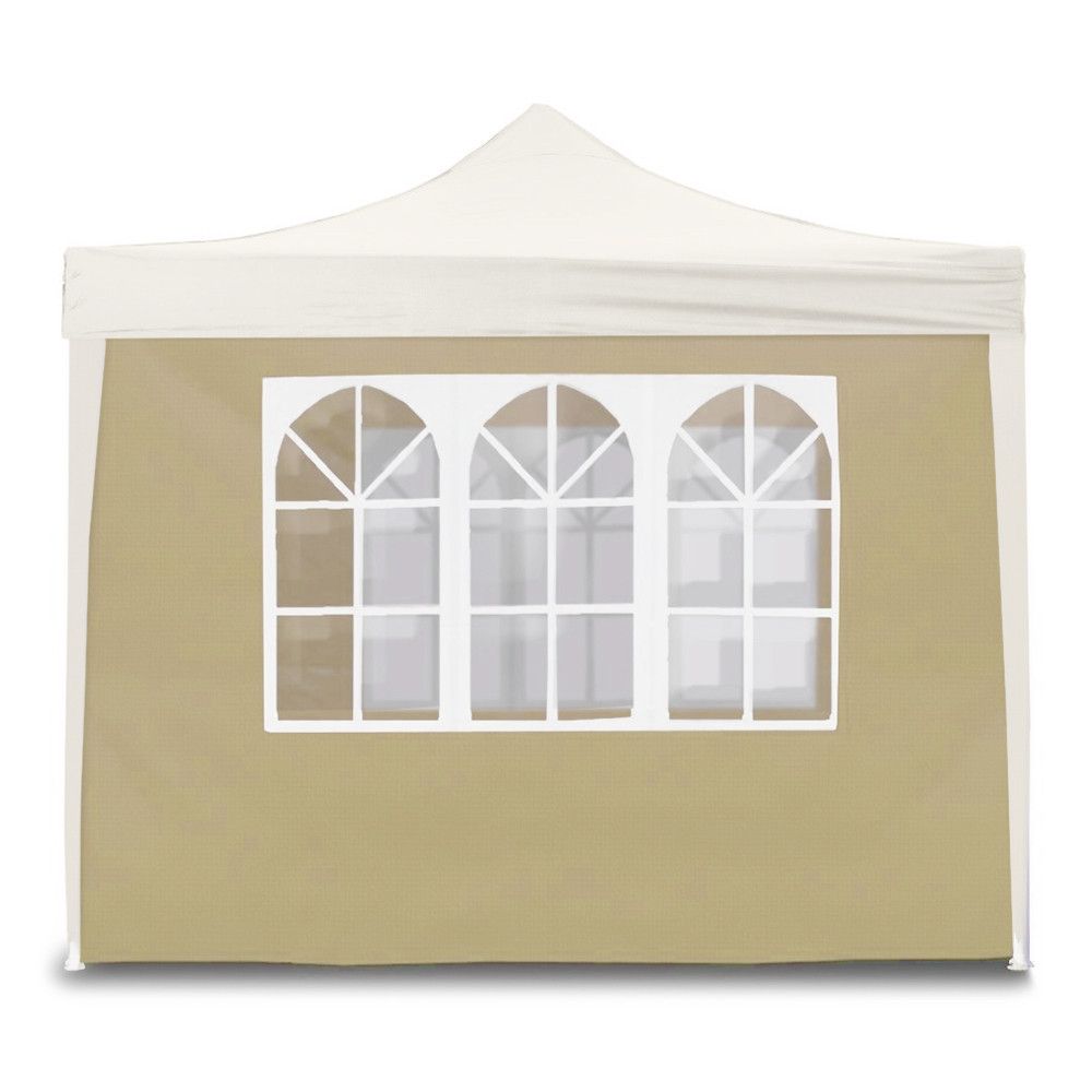 3x2m beige zijdoek met 3x3m herbruikbare gazebo-ramen