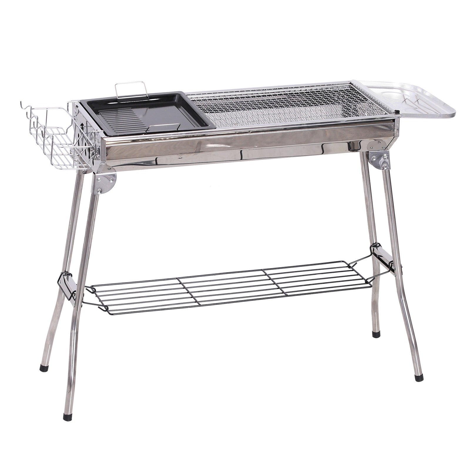EASYCOMFORT Draagbare opvouwbare houtskoolbarbecue van staal 104x33x70cm