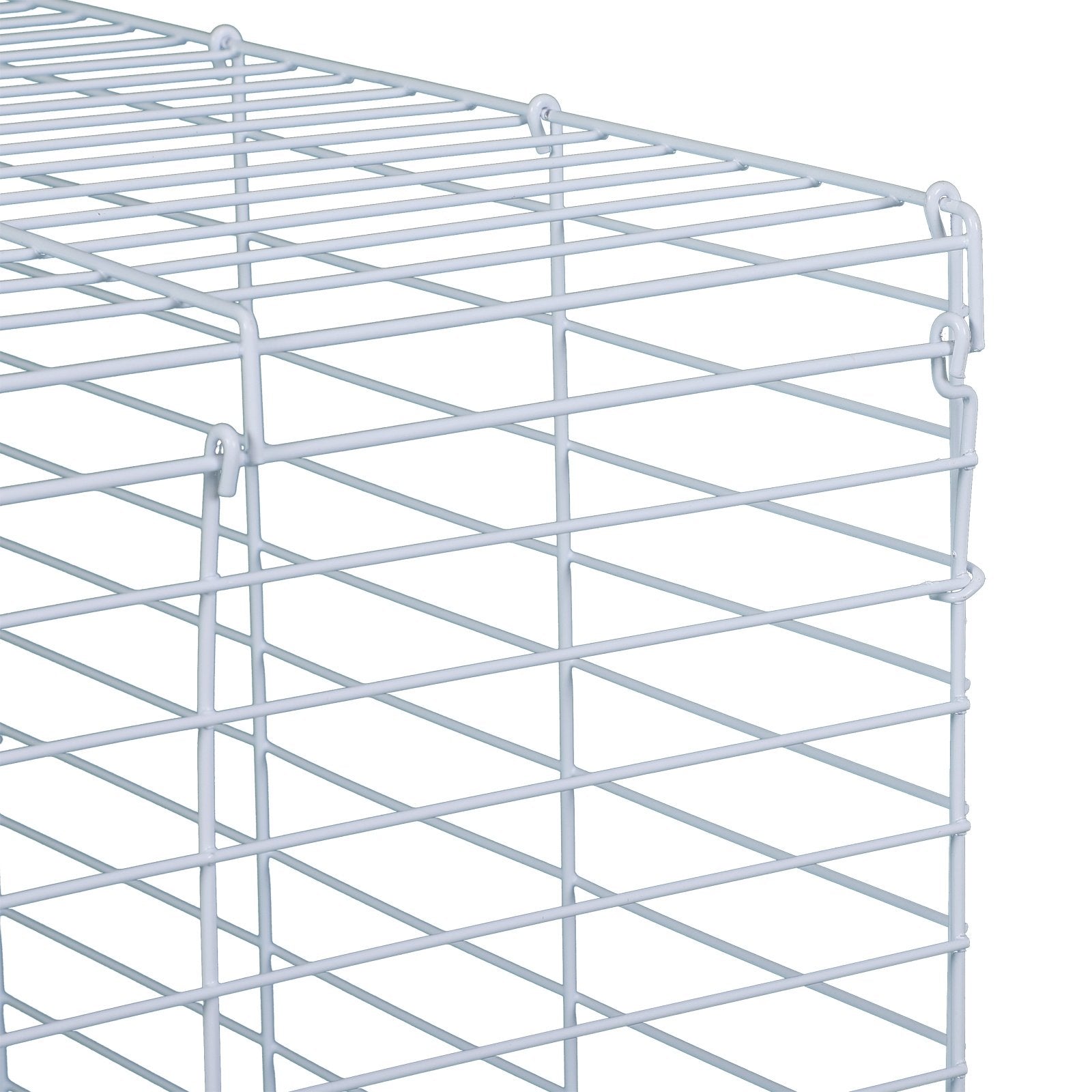 EASYCOMFORT Kooi voor knaagdieren in geverfd staal met blauwwitte wielen 100 x 43 x 53 cm