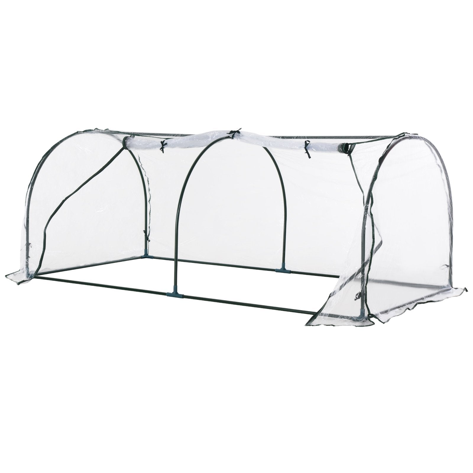 EASYCOMFORT Tunneltuinkas in PVC transparant stalen frame, 200x100x80cm