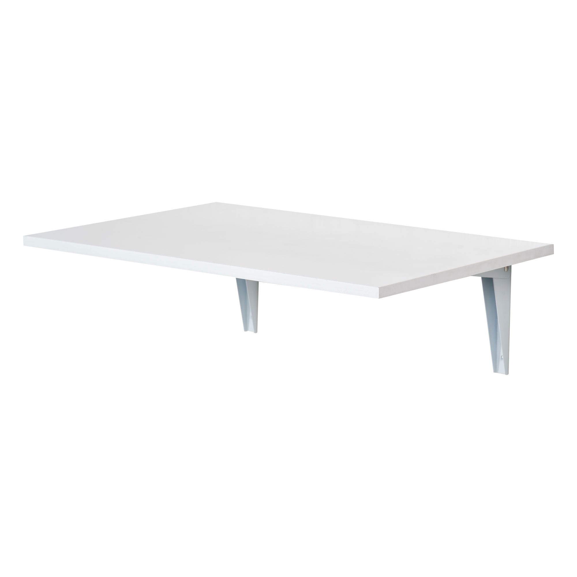Easycomfort Flat Wandtafel Ruimtebesparend in MDF en Metalen Frame, voor Keukenruimte, Wit, 60x40x20cm