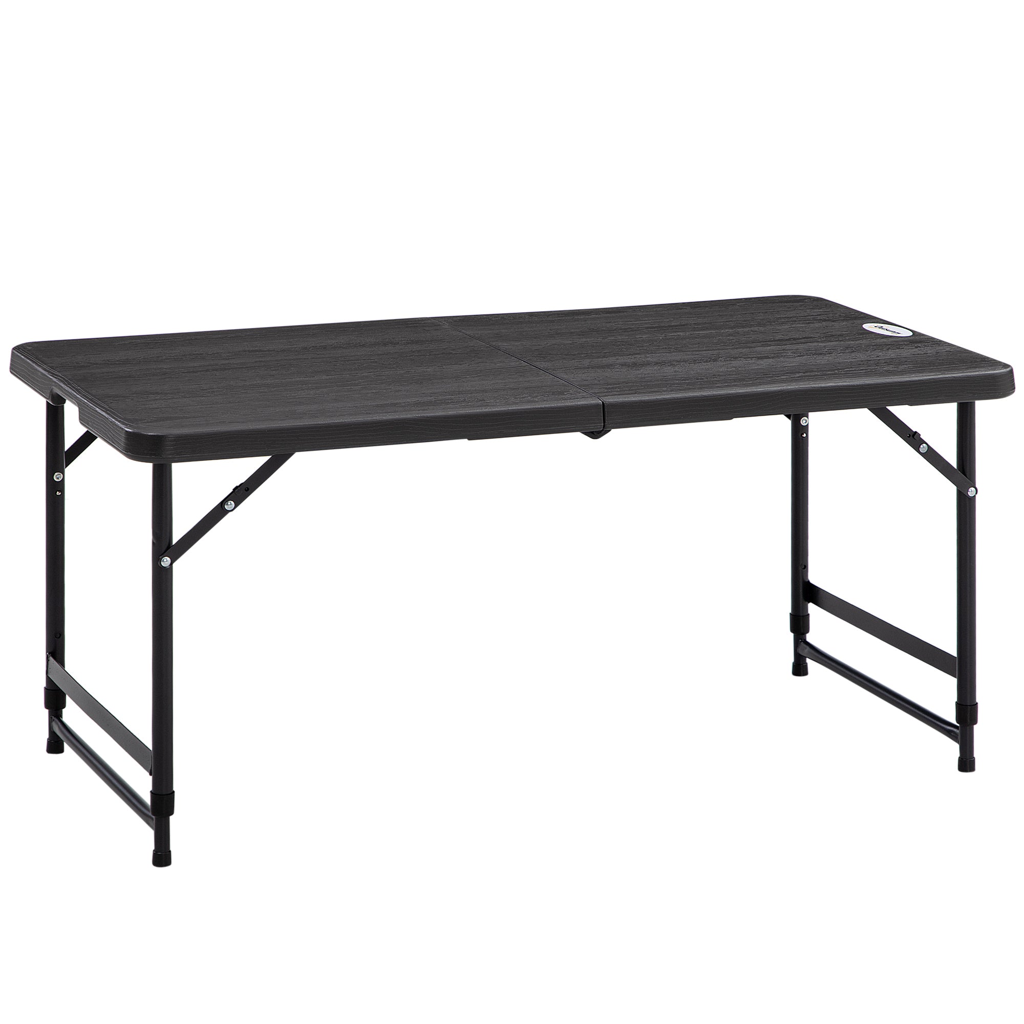 Easycomfort Tuintafel voor 4 personen met verstelbare hoogte, staal en HDPE, 118x60x74 cm