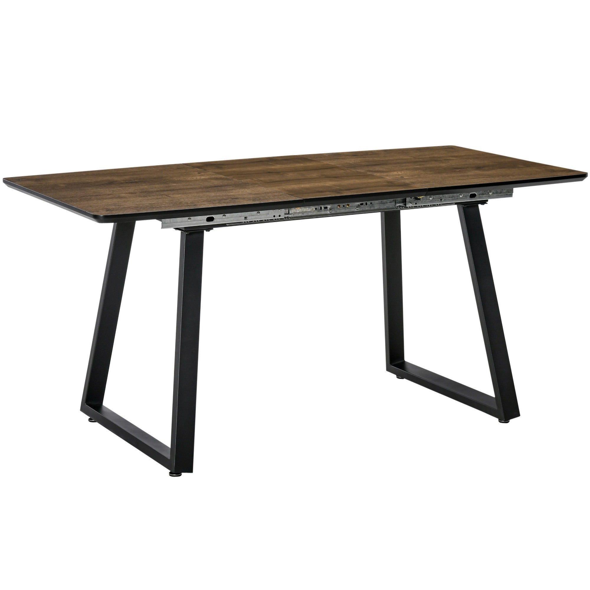Easycomfort Eettafel Bespaar Ruimte voor 4-6 Personen in MDF en Metaal, 120-160x80x76 cm, Houtkleur