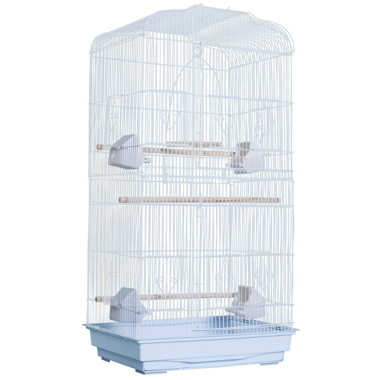 EASYCOMFORT Vogelvolière Vogelkooi Papegaaienvolière Wit 47,5x36x91cm