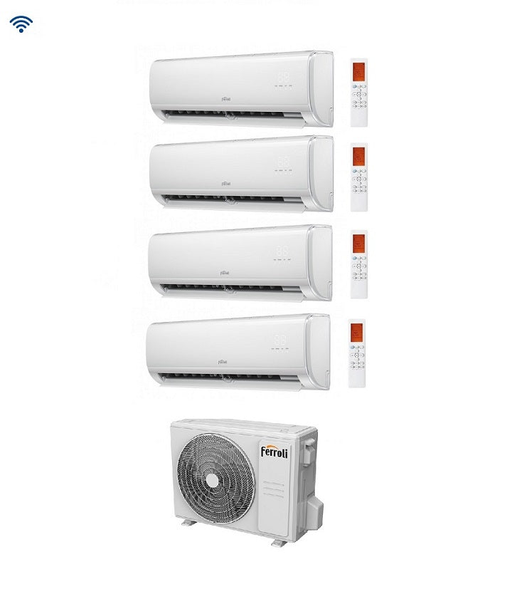 Ferroli Giada M Split Inverter Airconditioner 9000+9000+9000+9000 btu met 28-4 Geïntegreerde Wi-Fi Alexa en Google HOME 9+9+9+9 - NIEUW