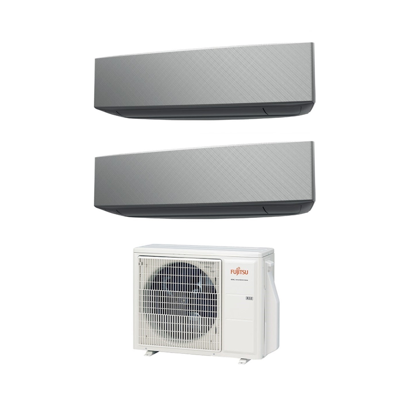 Fujitsu Dual Split Inverter Airconditioner KE 9+9 serie met AOYG18KBTA2 R-32 Wi-Fi Optioneel 9000+9000 Kleur Zilver - Nieuw
