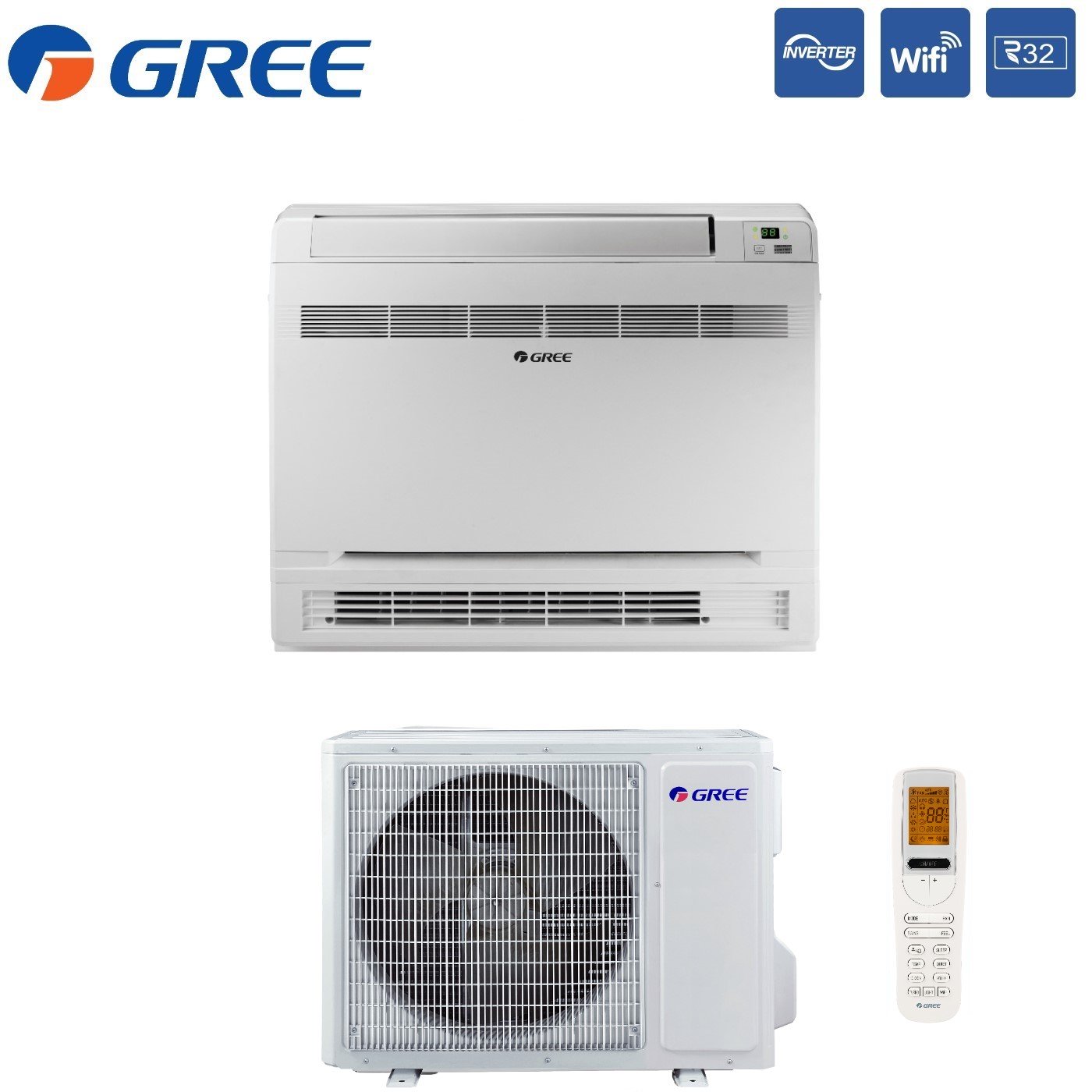 Gree Console Airconditioner 18000 Btu GEH18AA-K6DNA1F R-32 Geïntegreerde Wi-Fi - Nieuw