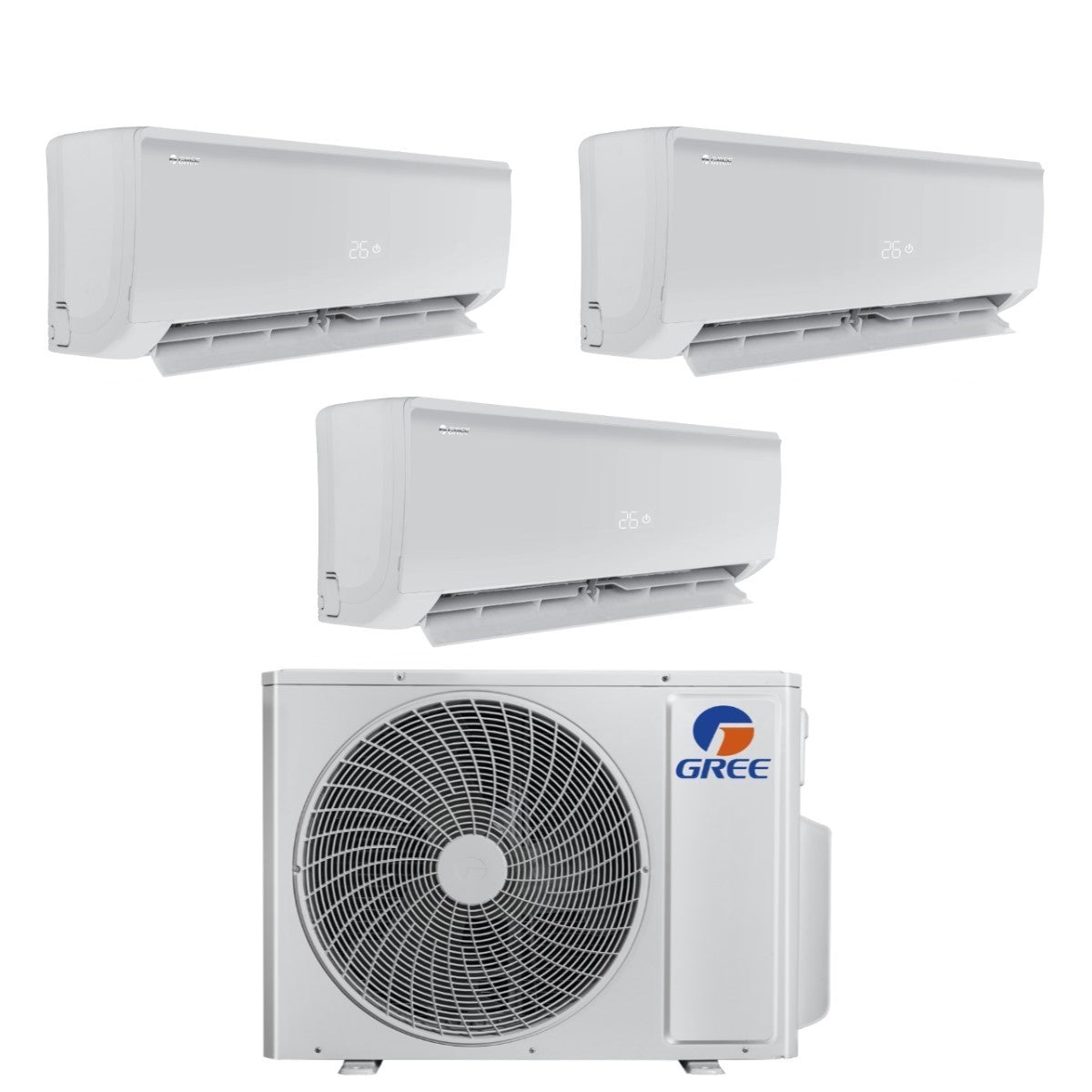Groene proef Split Inverter Airconditioning BORA PLUS 9+9+9 serie met GWHD(21)NK6OO R-32 Wi-Fi Optioneel 9000+9000+9000
