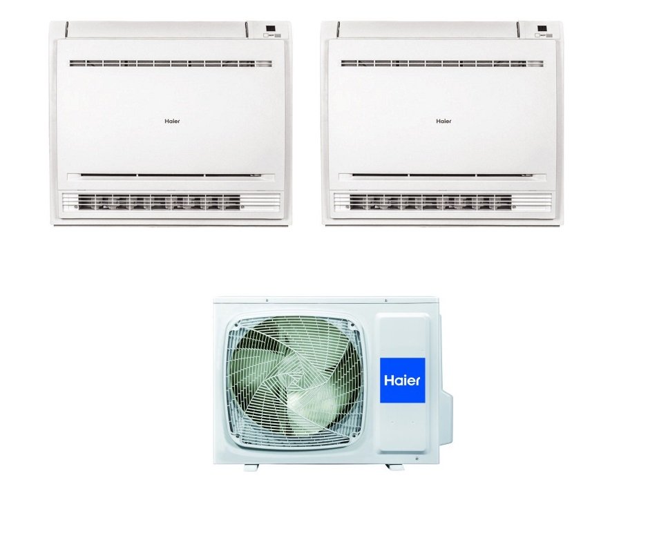 Airco Haier Inverter Vloer 9+9 btu met 2U14CS4ERA 9000+9000