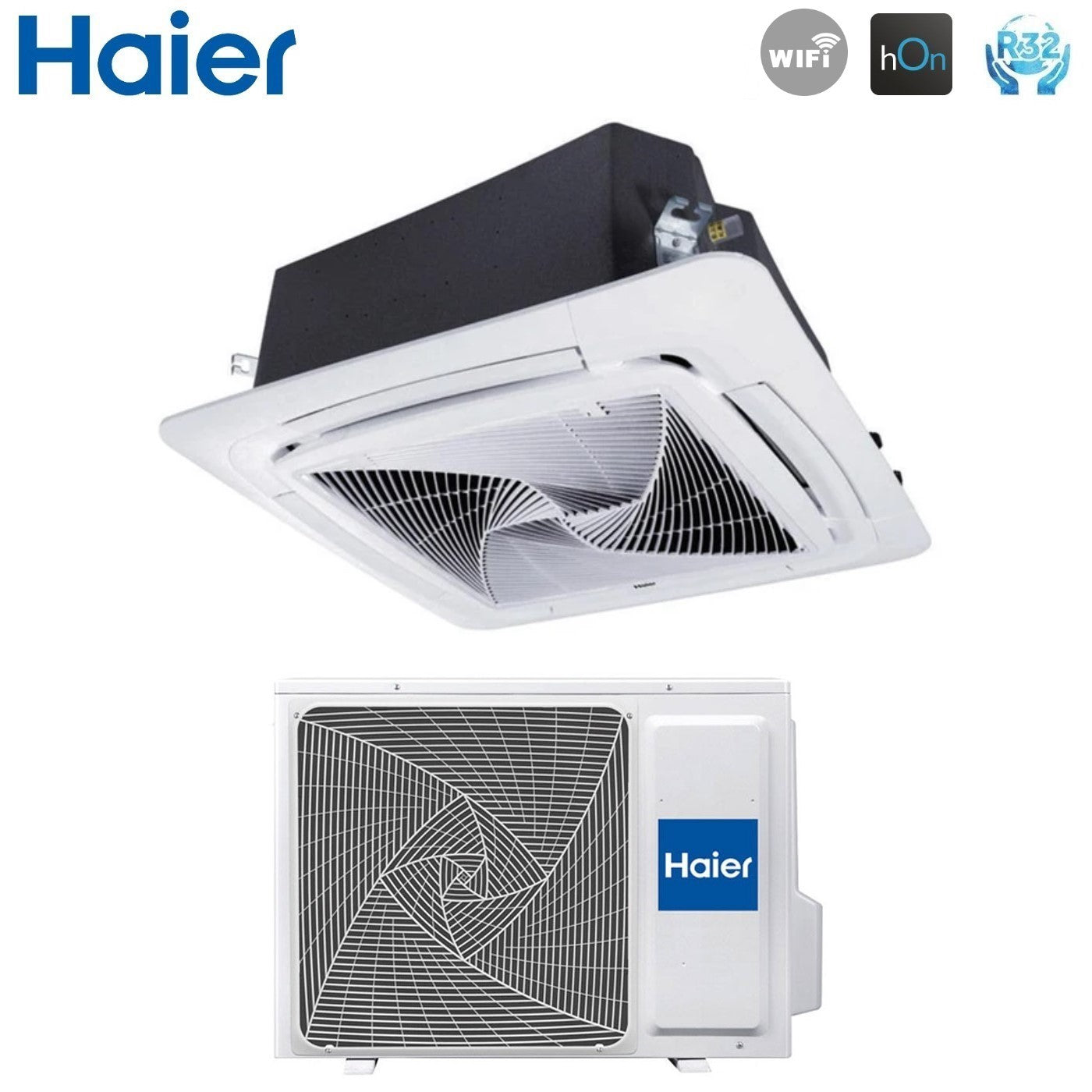 Haier Cassette Airconditioner 90x90 Ronde Luchtstroom 24000 Btu AB71S2SG1FA R-32 Wi-Fi Optioneel zonder sensorpaneel inbegrepen