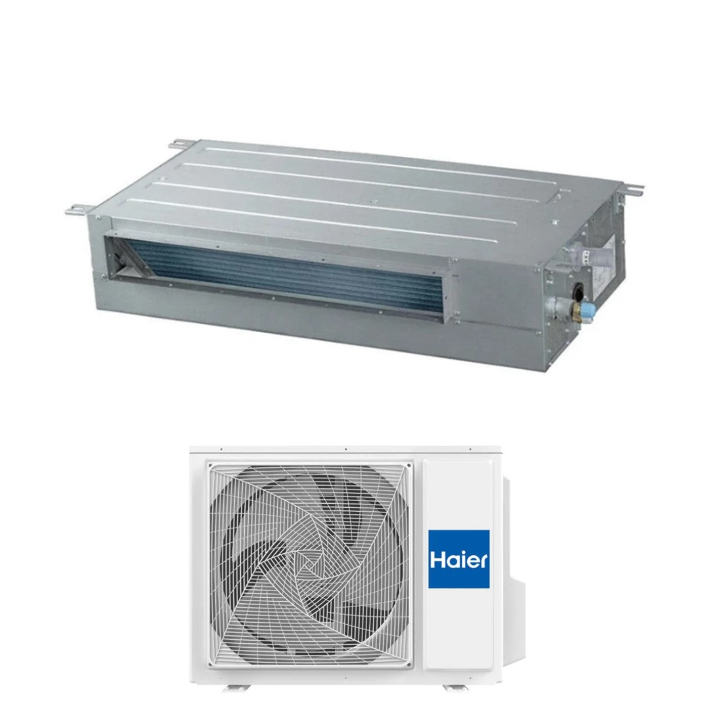 Haier Inverter Airconditioning met Kanaalsysteem, Slank, Lage Opvoerhoogte 24000 Btu AD71S2SS1FA + 1U71S2SR2FA R-32 Geïntegreerde Wi-Fi A++/A
