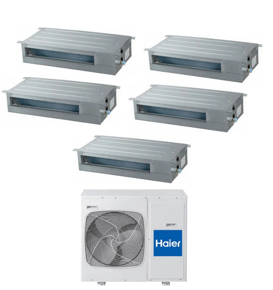 Airconditioner Haier Penta Split Inverter Canalized Slim 9+9+9+9+18 btu met 5U45LS1ERA R-410