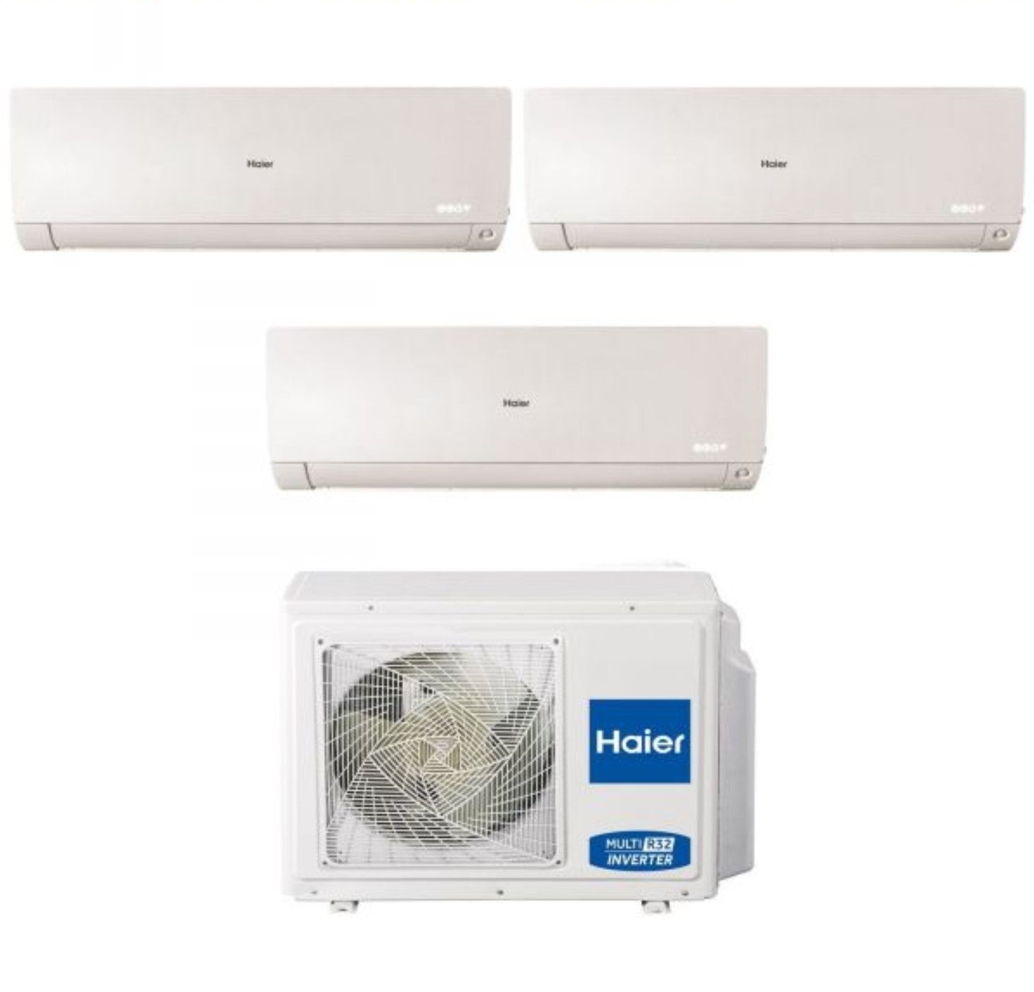 Haier Trial Split Inverter Airconditioner FLEXIS PLUS WIT serie 7+7+15 met 3U70S2SR3FA R-32 Geïntegreerde Wi-Fi Witte kleur 7000+7000+15000