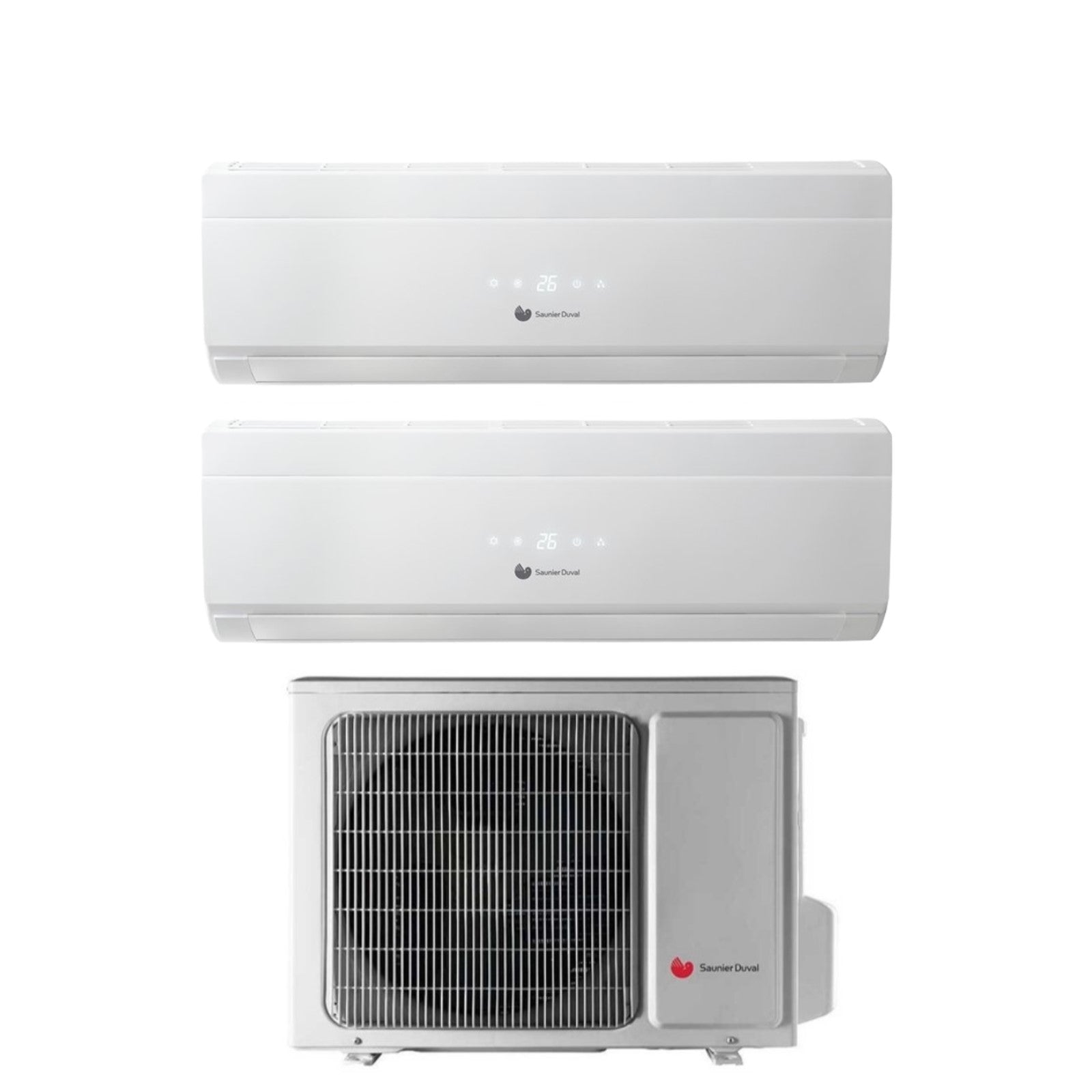 Hermann Saunier Duval Dual Split Inverter Airconditioner UNI COMFORT 12+18 serie met SDH19-070MC3NO R-32 Wi-Fi Optioneel 12000+18000