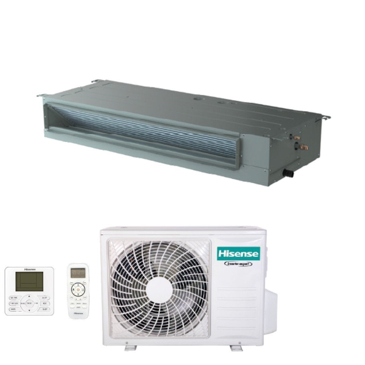 Hisense Ducted Inverter Airconditioning 24000 Btu AUD71UX4RCL4 R-32 Wi-Fi Optioneel met standaard en bekabelde afstandsbediening - Nieuw