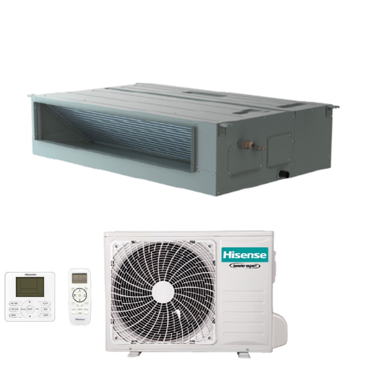 Hisense Ducted Inverter Airconditioning 36000 Btu AUD105UX4RDH5 R-32 Wi-Fi Optioneel met standaard en bekabelde afstandsbediening - Nieuw
