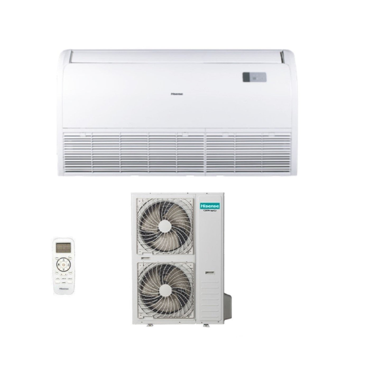 Hisense Inverter Plafond/Vloer Airconditioner 48000 Btu AUV140UR4RC4 R-32 Wi-Fi Optioneel Driefase met Standaard Afstandsbediening