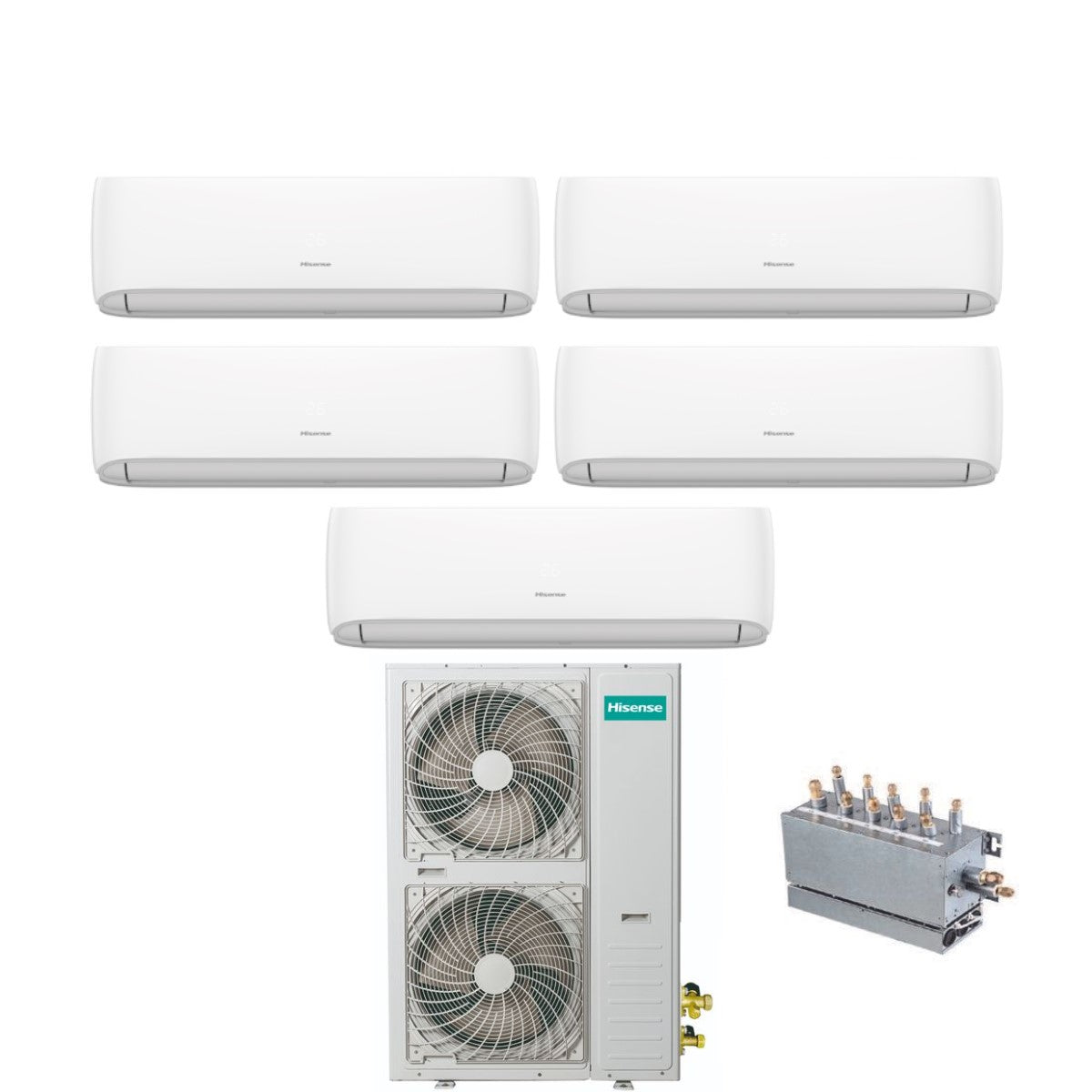 Airconditioner Hisense Penta Split Inverter Series Hi-COMFORT 9+9+9+9+9+12 met AMW123U4SE R-410 Wi-Fi geïntegreerde aftakdoos 9000+9000+9000+12000
