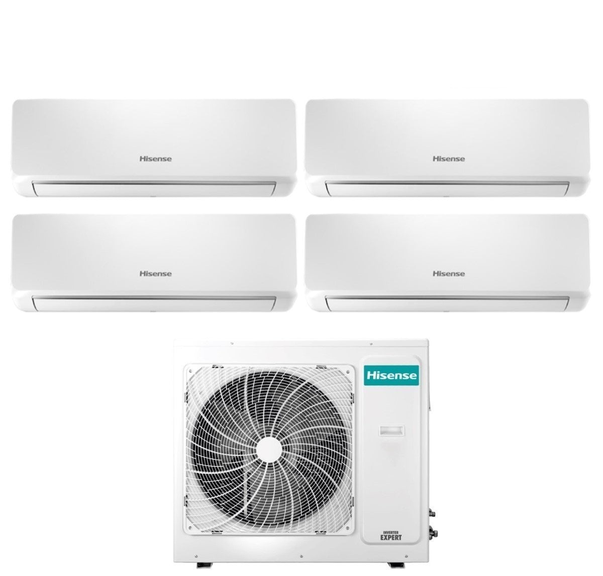 Hisense Airconditioner Split Inverter Panelen BIO AIR 9+9+9+9+9 serie met 4AMW81U4RAA R-32 Geïntegreerde Wi-Fi 9000+9000+9000+9000